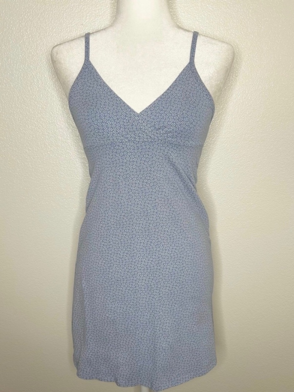 Brandy Melville Amara Light Blue Floral V-Neck Mini Sun Dress - One Size XS/S